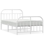 vidaXL Cadre de lit métal avec tête de lit/pied de lit blanc 120x190cm