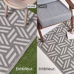 Tapis extérieur terrasse réversible - Tapis de jardin imperméable et résistant UV - Luna - Gris- 180x270 cm - HOMESCAPES