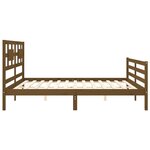 vidaXL Cadre de lit avec tête de lit marron miel 200x200cm bois massif