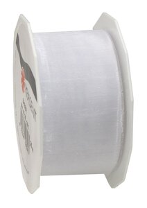 Organza sheer 25-m-rouleau 40 mm blanc