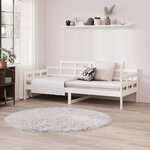 vidaXL Lit de jour blanc bois de pin massif 80x200 cm
