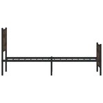 vidaXL Cadre de lit en métal sans matelas chêne fumé 90x200 cm