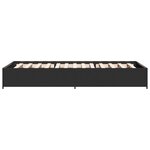 vidaXL Cadre de lit noir 75x190 cm bois d'ingénierie et métal