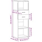 vidaXL Buffet haut sonoma gris 40x42 5x124 cm bois d'ingénierie