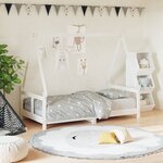 vidaXL Cadre de lit pour enfant blanc 80x160 cm bois de pin massif