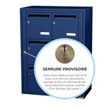 Bloc collectif leabox.com  2x3  grade 3  simple face  Intérieur  fixation murale  Bleu Saphir RAL 5003 finition brillante