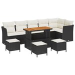 Ensemble de Canapés de Jardin 10 pièces Noir Rattan Poly