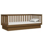 vidaXL Lit de jour Marron miel 100x200 cm Bois de pin massif