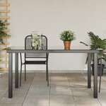 vidaXL Table de jardin Noir 150x90x74 cm Aluminium et verre