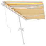 vidaXL Auvent manuel rétractable sur pied 600x350 cm Jaune/Blanc