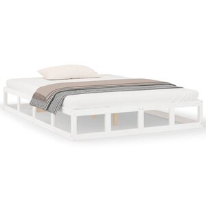 vidaXL Cadre de lit Blanc 140x200 cm Bois massif