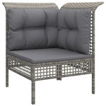 vidaXL Salon de jardin 11 Pièces avec coussins Gris Résine tressée
