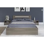 Chambre complète adulte - noyer silver - 140 x 190 cm