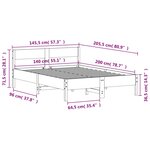 vidaXL Cadre de lit sans matelas 140x200 cm bois massif de pin