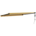 vidaXL Auvent rétractable automatique jaune et blanc 4x3 m