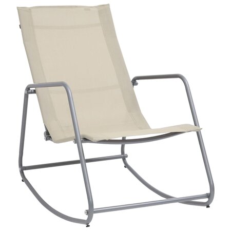 vidaXL Chaise à bascule de jardin Crème 95x54x85 cm Textilène