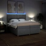 vidaXL Sommier à lattes de lit avec matelas Gris clair 200x200cm Tissu