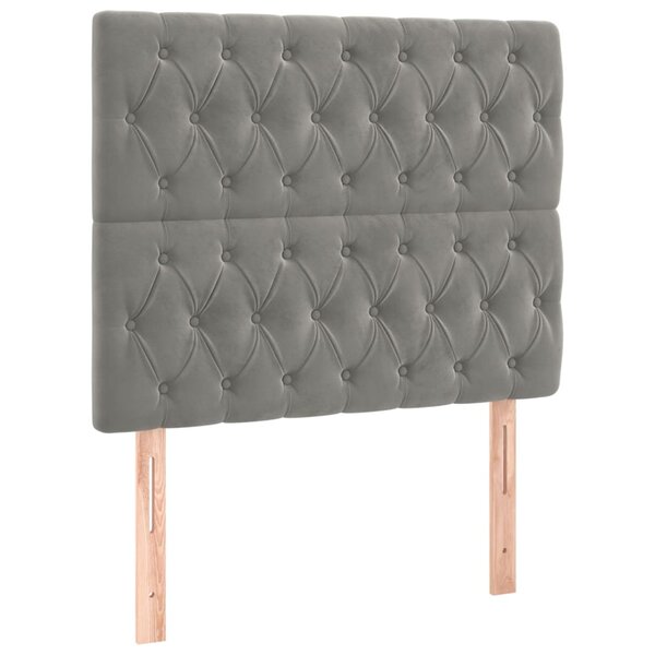 vidaXL Têtes de lit 2 Pièces Gris clair 90x7x78/88 cm Velours