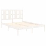 vidaXL Cadre de lit Blanc Bois de pin massif 140x190 cm