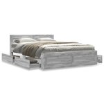 vidaXL Cadre de lit avec tête de lit sonoma gris 140x190 cm