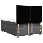 vidaXL Sommier à lattes de lit avec matelas Gris foncé 160x200cm Tissu