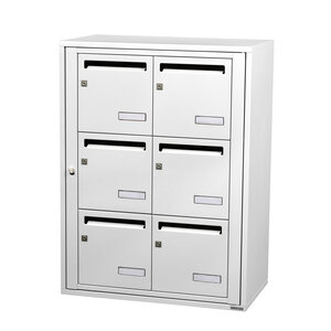 Bloc collectif Leabox 2x3 grade 3 simple face intérieur fixation murale blanc neige ral 9016 finition brillante