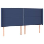 vidaXL Sommier à lattes de lit matelas et LED Bleu 200x200 cm Tissu