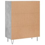 vidaXL Buffet gris béton 69 5x34x90 cm bois d'ingénierie