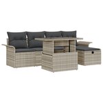 vidaXL Ensemble de canapé de jardin 6 pièces avec coussins gris clair en poly rotin