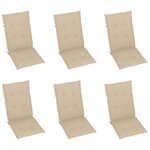 vidaXL Chaises inclinables de jardin lot de 6 et coussins bois acacia