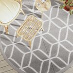 vidaXL Tapis d'extérieur gris Ø200 cm PP