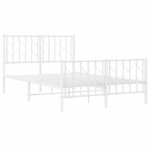 vidaXL Cadre de lit métal avec tête de lit/pied de lit blanc 120x190cm