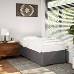 vidaXL Cadre de lit Gris 90x200 cm Similicuir