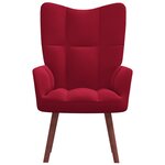 vidaXL Chaise de relaxation Rouge bordeaux Velours