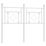 vidaXL Tête de lit métal blanc 120 cm