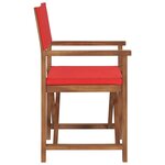 vidaXL Chaises de metteur en scène lot de 2 Bois de teck massif Rouge