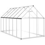 vidaXL Serre avec cadre de base argenté 334x169x195 cm aluminium