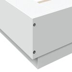vidaXL Cadre de lit avec lumières LED blanc 200x200 cm bois ingénierie