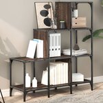 vidaXL Bibliothèque chêne marron 92x30x102 cm bois ingénierie et métal