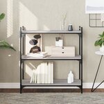 vidaXL Bibliothèque 3 niveaux sonoma gris 80x30x86cm bois d'ingénierie