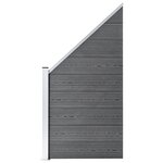 vidaXL Ensemble de clôture WPC 4 Carré + 1 Incliné 792 x 186 cm Gris