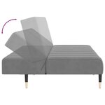 vidaXL Canapé-lit à 2 places gris clair velours