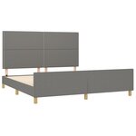 vidaXL Cadre de lit avec tête de lit Gris foncé 180 x 200 cm Tissu