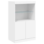 vidaXL Buffet avec lumières LED blanc 181 5x37x100 cm