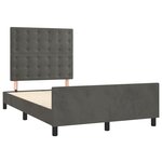 vidaXL Cadre de lit avec tête de lit Gris foncé 120x200 cm Velours