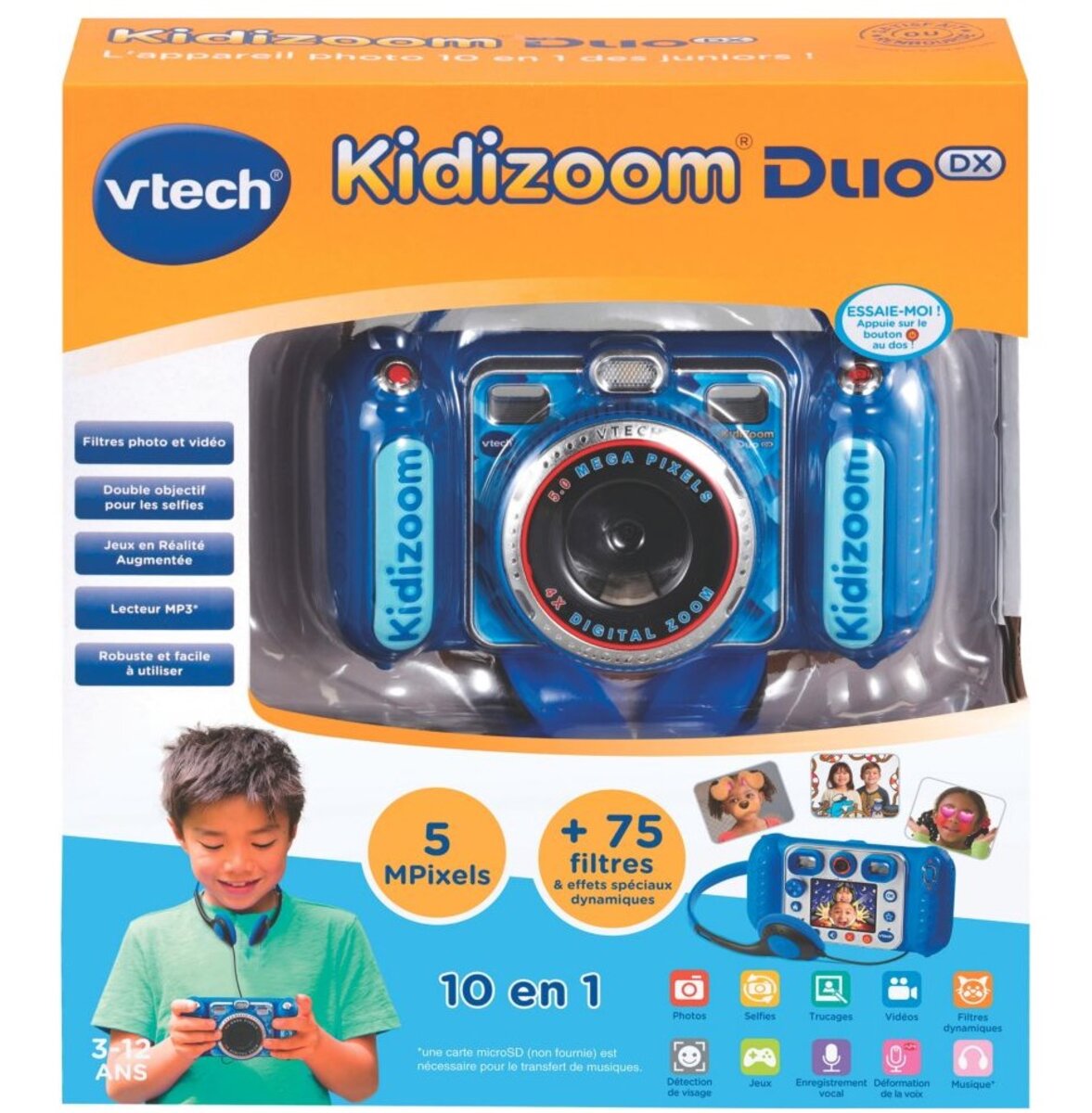 VTECH Appareil photo pour enfants KidiZoom Duo DX (5 MP, 2 MP, FR)