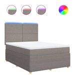 vidaXL Sommier à lattes de lit avec matelas Taupe 160x200 cm Tissu