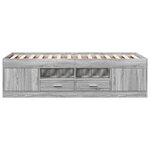 vidaXL Lit de jour et tiroirs sonoma gris 100x200cm bois d'ingénierie