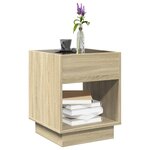 vidaXL Table basse avec LED infini chêne sonoma 40x40x50 cm