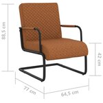 vidaXL Chaise cantilever Marron mat Similicuir